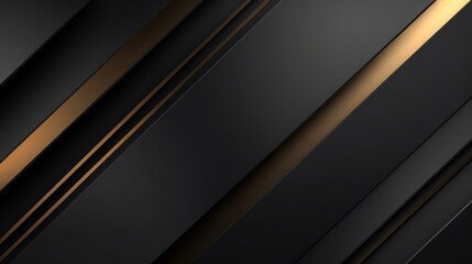 luxury black grey gradient backgrounds with diagonal golden metallic stripes. Geometric graphic. Seamless looped dark backdrop. Simple elegant universal minimal 3d sale, Generative AI