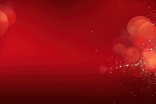 Abstract red background with bokeh lights and stars