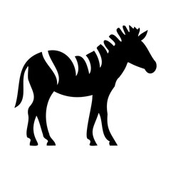 Zebra line icon. Horse, walker, stripes, savannah, africa, animal, zoo, tail, black mane. Black vector icons on a white background for Business
