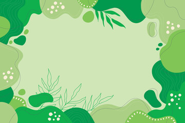 Presentation Background with tropical leaf plant on green background vector design..