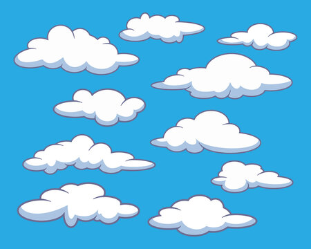 Vector clouds doodle collection. hand drawn set.
