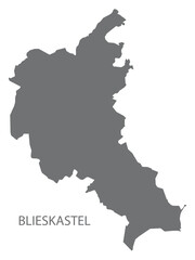 Fototapeta premium Blieskastel German city map grey illustration silhouette shape