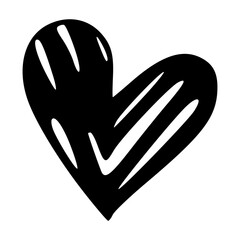 Heart doodle. Hand drawn love symbol, Cute decorative heart icon.