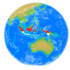 Indonesia world globe