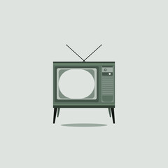 old school television vector retro analog flat design simple mock up animation attractive