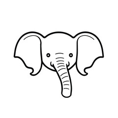 Vector illustration of elephant linear logo, wild animal icon flat design style on white background