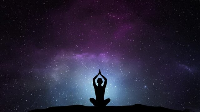 Parvatasana pose of cosmic yoga meditation