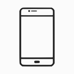 black smartphone vector illustration isolated on white. smart phone vector isolated on white. mobile vector isolated on white