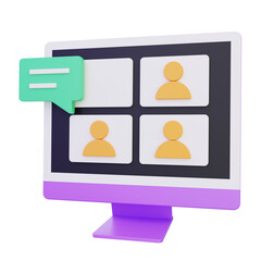 online meeting 3D icon