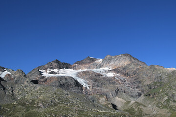 Example of glacier retreat in the Alps