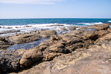 石見畳ヶ浦　波食棚と日本海の風景　島根県浜田市　The seascape of Japan Sea and coastal bench at Tatamigaura in Hamada city, Shimane pref. Japan 