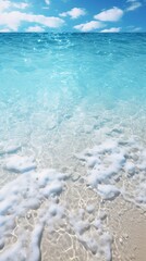 Tropical beach with white sand and turquoise sea water.Generative Ai