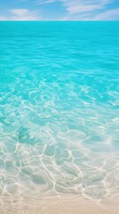 Naklejka premium Tropical beach with white sand and turquoise sea water.Generative Ai