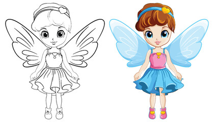 Cute Fairy Girl for Coloring