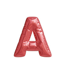 Alphabet A made of red inflatable balloons