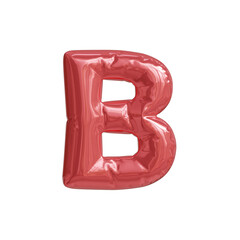 Alphabet B made of red inflatable balloons