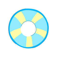lifesaver inflatable ring cartoon. round toy, tube beach, lifebuoy color lifesaver inflatable ring sign. isolated symbol vector illustration