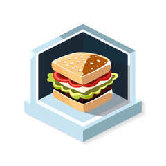 Burger vector illustration Icon of Colorful Tasty sandwich 