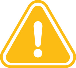 yellow Exclamation mark icons in flat style. Danger alarm on white isolated background. Caution risk business concept. Hazard warning attention sign with exclamation mark symbol.