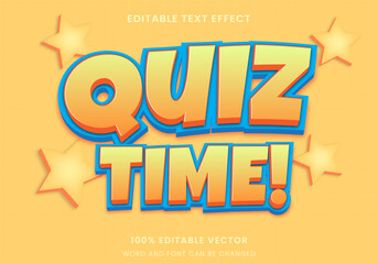 quiz show tittle 3D Editable text Effect Style