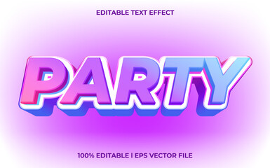 Obraz premium party 3d text effect with blue ice theme. colorful typography for products tittle