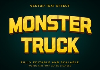 monster truck comic cartoon editable text effect © ragamara