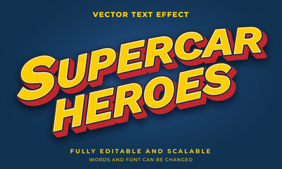 Naklejka na ściany i meble super hero Comic Cartoon tittle 3D Editable text Effect Style