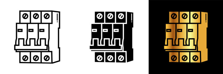 The Circuit Breaker Icon represents a safety device used to protect electrical circuits from overloads and short circuits. - obrazy, fototapety, plakaty