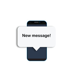 New message notification concept on realistic