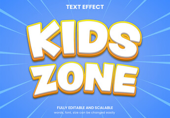 colorful kids Comic Cartoon tittle 3d graphic style editable text effect