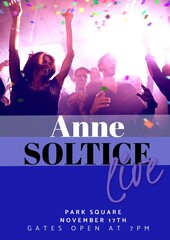 Anne soltice live, park square, november 17th text and diverse people enjoying rock concert