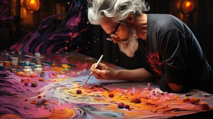 Fototapeta premium artist at work ai generated image