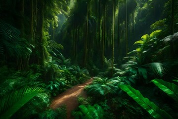 tropical forest in the jungle Generated by AI