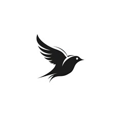 Bird sihouette - minimalistic logo template created using generative AI tools