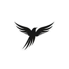 Bird sihouette - minimalistic logo template created using generative AI tools