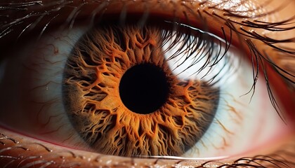 Close up macro shot of brown eye.