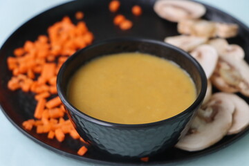 mushroom carrot soup, healthy appetizer