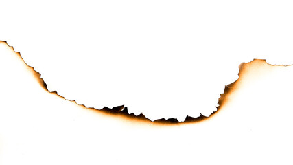 burnt paper on a white background