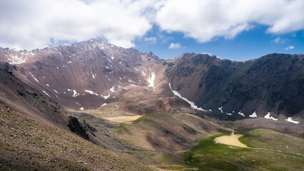 Fototapeta premium rocky mountain peaks in the clouds. highlands