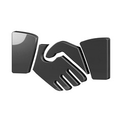 This is a beautifully designed 3D handshake icon with a beautiful metallic texture.