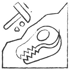 Vector hand drawn Dinosaur skull illustration
