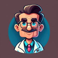 Old doctor ai generated cartoon avatar, physician