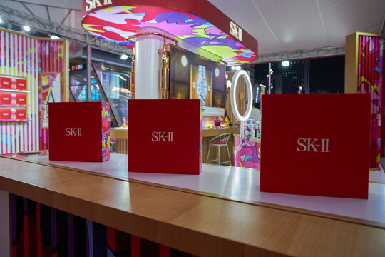 SHENZHEN, CHINA - NOVEMBER 21, 2019: goods on display at SK-II pop-up store in Shenzhen.