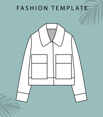 jacket fashion flat sketch template