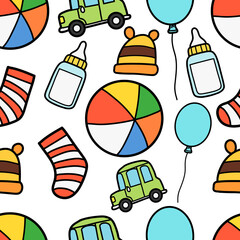 Baby equipment pattern seamless background.