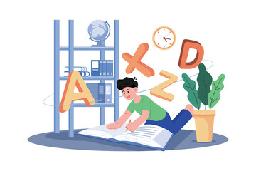 A child practices writing letters and numbers.