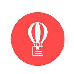 Air balloon delivery box Vector Icon

