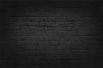 Black grey brick wall texture background for design art work.