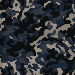 Camouflage seamless pattern. Trendy style camo, repeat print. Vector illustration. Khaki texture, perfect for military army design