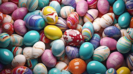 Fototapeta na wymiar Colorful Easter eggs background. Easter eggs. Generative Ai